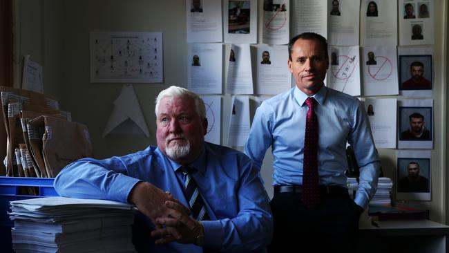 Strike Force Raven's (R-L) Detective Seargent Andrew Gill and Detective Seargent Chief Inspector Dave Christey at Five Dock Police Station. Picture: Jane Dempster/Daily Telegraph