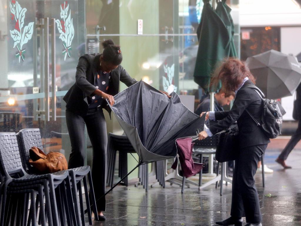 Many umbrellas were lost today. Picture: John Grainger