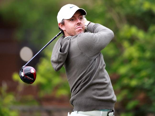 TORONTO, ONTARIO - JUNE 08: Rory McIlroy of Northern Ireland hits his first shot on the 3rd hole during the first round of the RBC Canadian Open at Oakdale Golf & Country Club on June 08, 2023 in Toronto, Ontario.   Vaughn Ridley/Getty Images/AFP (Photo by Vaughn Ridley / GETTY IMAGES NORTH AMERICA / Getty Images via AFP)