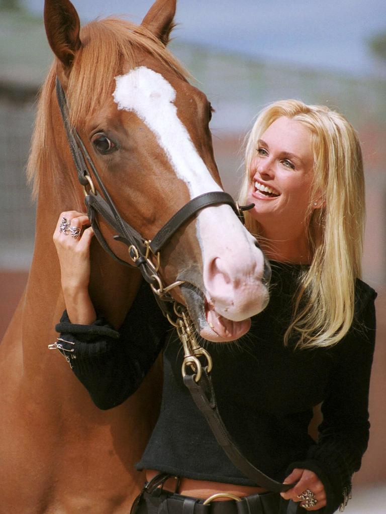08/02/2002. Kylie Bax with the horse named after her Bax Factor.