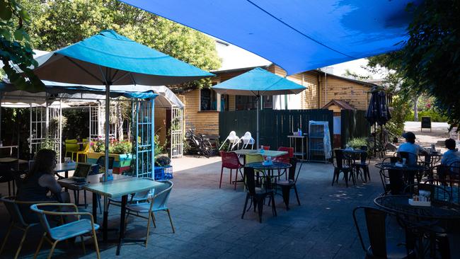 The shaded outdoor area at Snag &amp; Brown. Picture: David Kelly