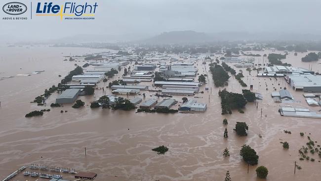 The Wilson River smashed flood records reaching over 14 metres last week Picture Landrover Lifeflight.