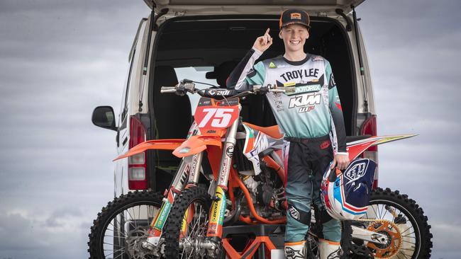 Cooper Ford won the 85cc 12-14 years Australian Supercross Championship. Picture: Chris Kidd