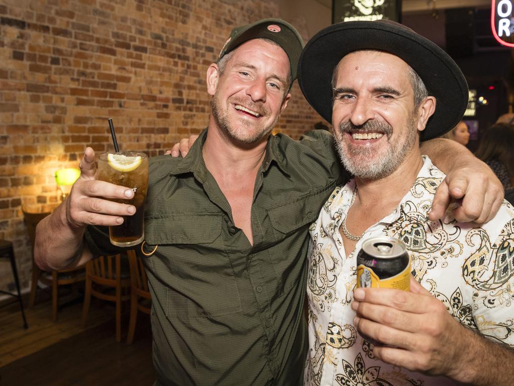 Paul O'Brien (left) and Kane Maher on New Year's Eve at Bone Idol bar, Sunday, December 31, 2023. Picture: Kevin Farmer