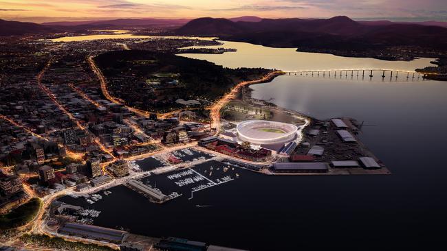 FIRST LOOK: New designs of what Hobart's new AFL stadium at Macquarie Point could look like. Images supplied by AFL