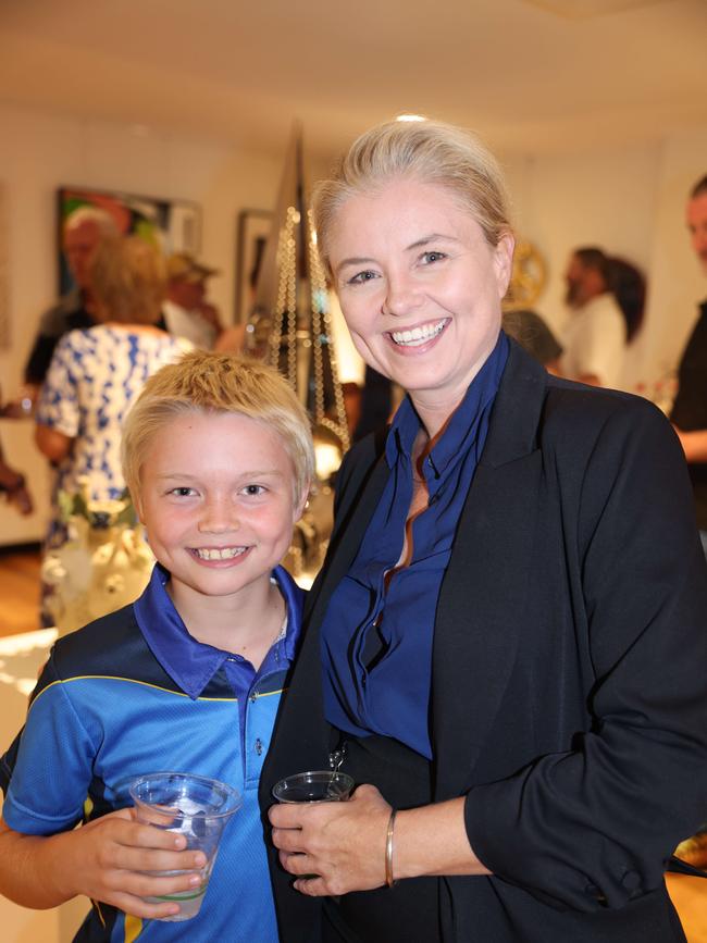 Leo Falchetti and Fleur McMenamin at the SWELL Art Prize at Broadbeach Community Space for Gold Coast at Large. Picture, Portia Large.