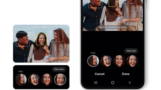 Best face is feature that helps people take better group photos by selecting the best faces from multiples shots.