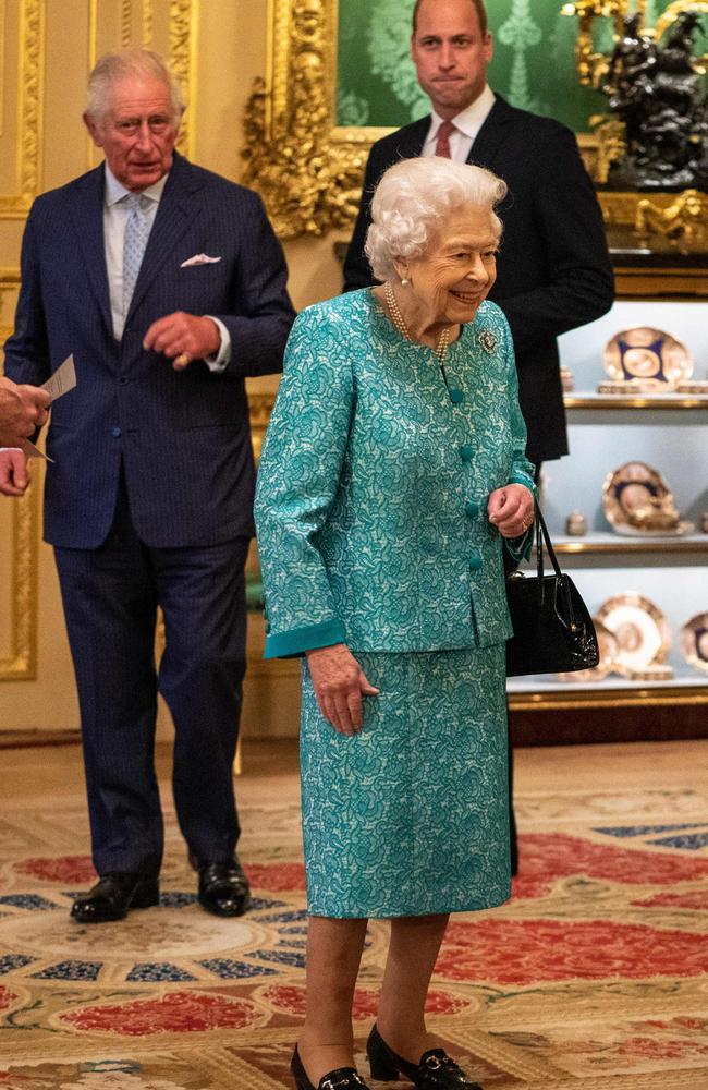 The Queen, with Prince Charles and Prince William, attended an event at Windsor, the night before she was admitted to hospital. Picture: AFP