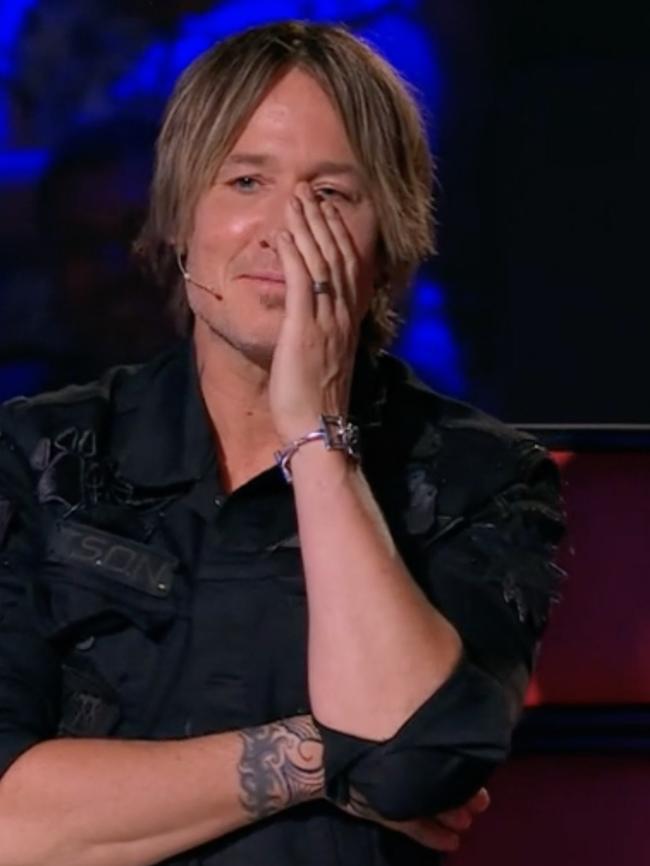 A surprised Keith Urban.