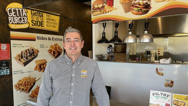 Getta Burger director Brent Poulter has encouraged locals to shop at small and family businesses rather than the majors. Picture: Leighton Smith.