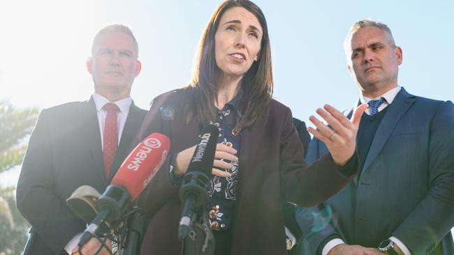 New Zealand Prime Minister Jacinda Ardern has indicated a travel bubble with Australia is close to being finalised. Picture: Kai Schwoerer/Getty Images