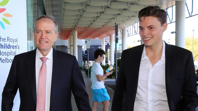 Opposition leader Bill Shorten with their candidate for Melbourne, Luke Creasey. Picture: Aaron Francis/The Australian