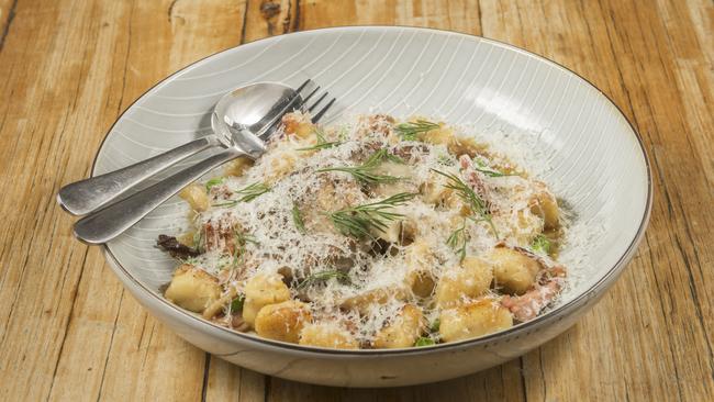 The Bridge Hotel’s gnocchi with mushrooms. Picture: Rob Leeson.