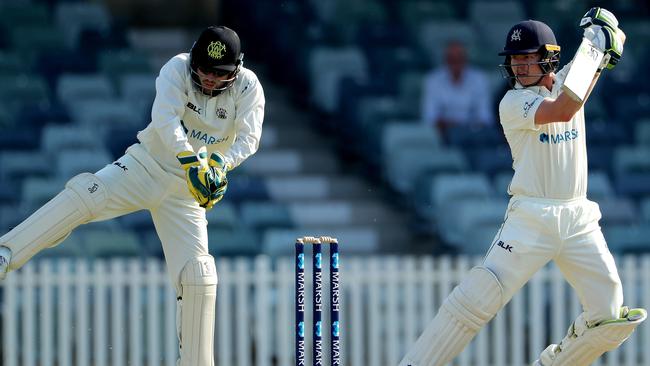 Will Pucovski carves one through the off side against WA. Pic: AAP