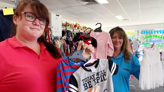 Melanie Haddon and Dianne Wrench are eager to keep the kids of Morayfield well-dressed for less.