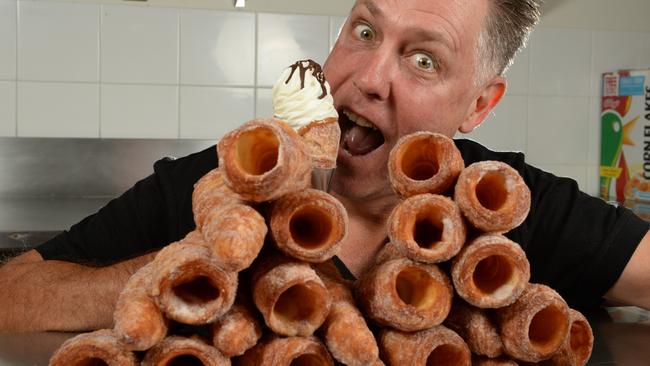 Bakery on O'Connell's owner Tony Greven with a heap of cronuts. Picture: Campbell Brodie