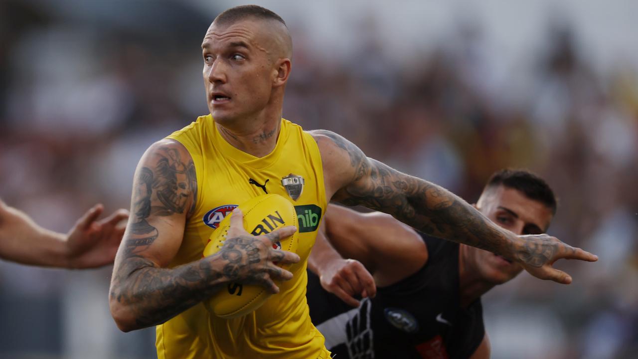 Richmond’s Dustin Martin won’t play against the Gold Coast Suns on Saturday. Picture: Michael Klein