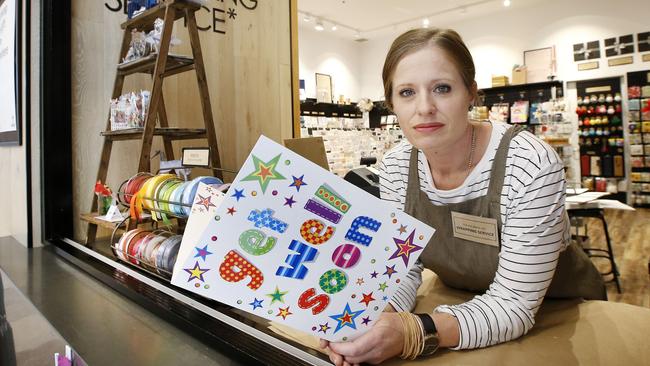 Robyn Barrand from Card &amp; Caboodle at Eastland Shopping Centre, hoping Australians get back shopping soon. Picture: David Caird