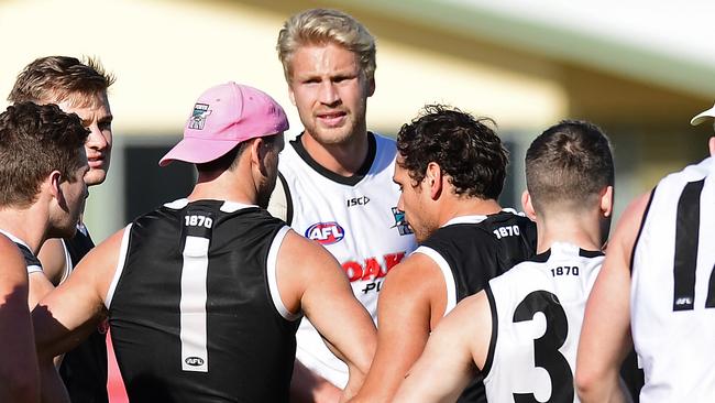 Billy Frampton at Port Adelaide training at Alberton Oval. Picture: Tom Huntley