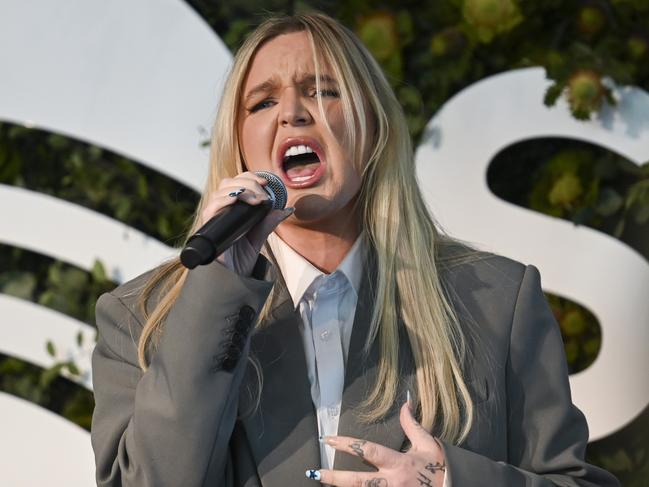 CANBERRA, Australia - NewsWire Photos - June 24, 2024: Australian singer-songwriter and record producer, Tones and I performs at a Spotify event at Parliament House in Canberra. Picture: NewsWire / Martin Ollman