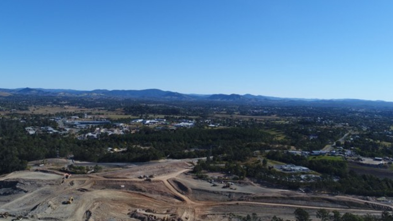 New drone images show the progress of the of the $1 billion, 26km final section of the Gympie Bypass from Woondum to Curra, as seen from East Deep Creek on June 17. Pictures: Josh Preston