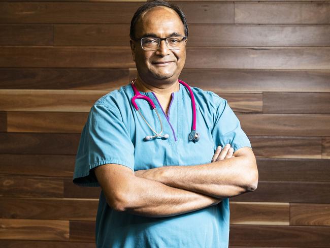 Dr Mukesh Haikerwal helped pioneer Victoria's first make-shift respiratory clinic at his own Altona North clinic. Picture: Aaron Francis/The Australian