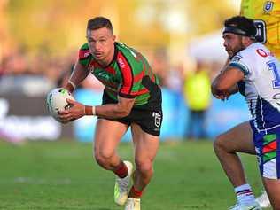 NRL action at Sunshine Coast Stadium between New Zealand Warriors and the South Sydney Rabbitohs. Damien Cook. Picture: John McCutcheon