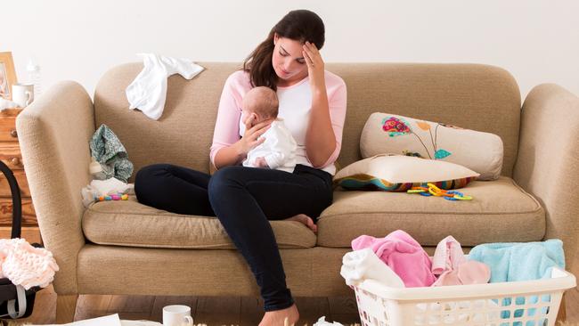 Sure, the first days of motherhood are meant to come with a warm glow, but more often it can feel like this. (Pic: iStock)