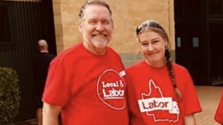 Ipswich West MP Jim Madden and his then girlfriend Sarah Grist. Picture: Sarah Grist