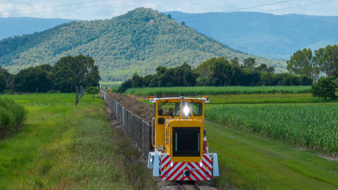 A Wilmar Sugar Australia cane-train locomotive in operation in picturesque Hinchinbrook Shire. Picture: Cameron Laird