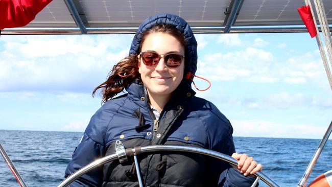 Bulletin journalist Shaya Laughlin during the Sydney Gold Coast Yacht Race aboard Ocean Gem. Photo: Sean Hanrahan