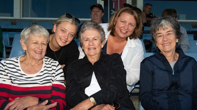 Spectators Julie Patman, Jemma Bateup, Estelle Murray, Sam Reynolds and Anne Furey. Picture: Monique Harmer