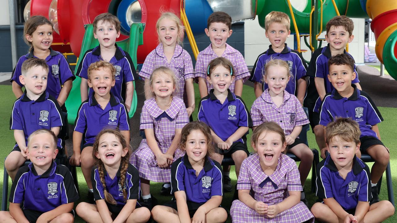 My First Year: Broadbeach State School Prep B. Front row: Sebastian, Ada, Eve, Harper, Jed. Middle row: Brodie, Banks, Becky, Nina, Grace, Rio. Back row: Frankie, Luca, Yessie, Luca, Jordan, Milan. Picture: Glenn Hampson