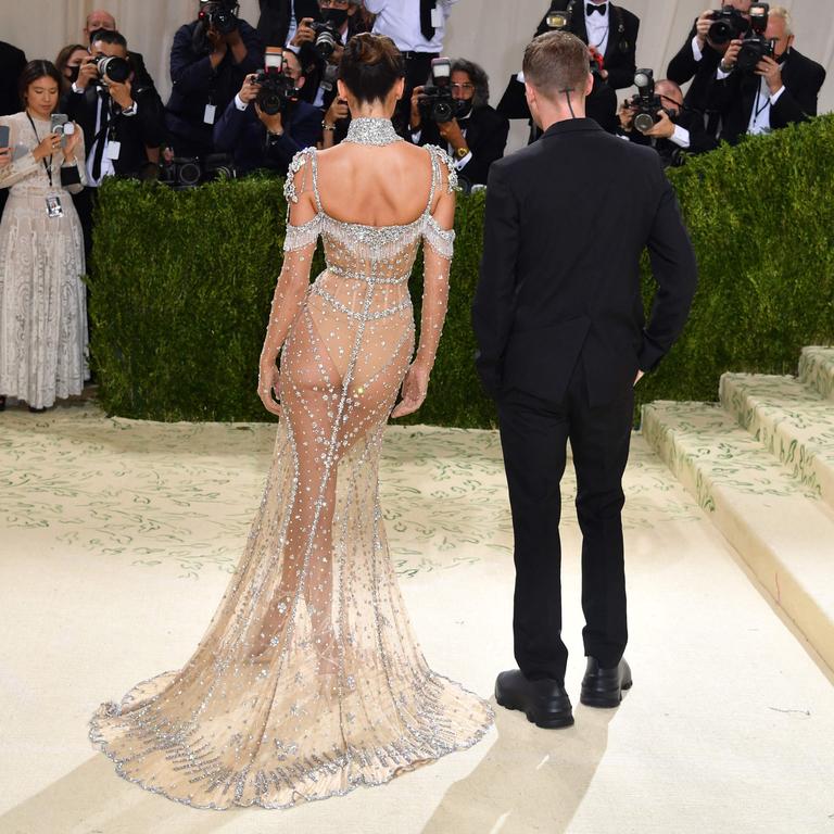 Kendall Jenner and designer Matthew Williams. Picture: Angela Weiss/AFP