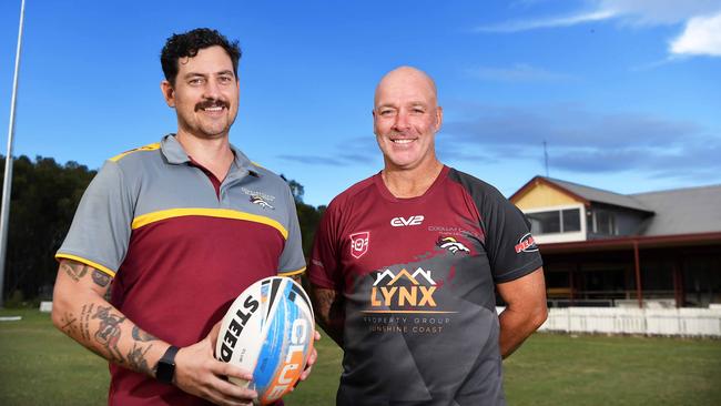 Coolum Colts president Simon Kidman and head coach Matt Smith. Picture: Patrick Woods.