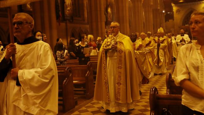 Midnight Mass at Sydney’s St Mary’s Cathedral. Picture: Nikki Short