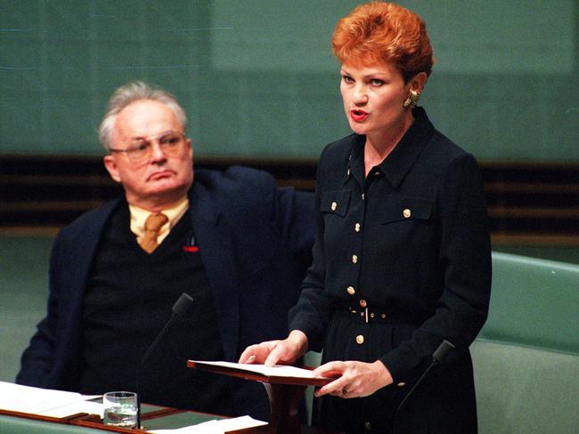 Pauline Hanson delivers her maiden speech to the House of Representatives in 1996.