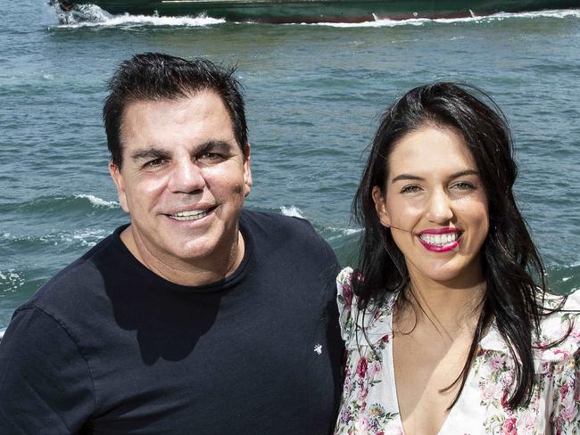 25/11/19: Ian Malouf and daughter Ellie on his 62m luxury superyacht Mischief in Sydney having just arrived from from Europe. It will stay here now and be rented out for tens of thousands of dollars an hour. it is the largest of its type in Australia now. John Feder/The Australian.