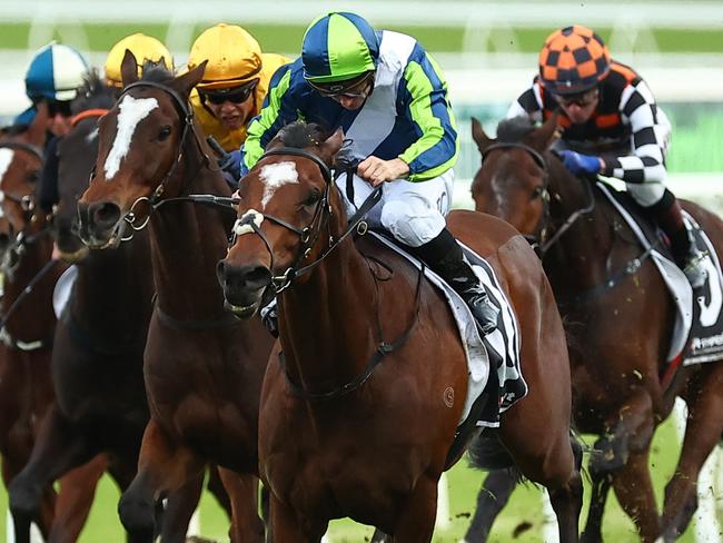 SYDNEY, AUSTRALIA - JUNE 08: Tim Clark riding Eliyass wins Race 8 Lord Mayor's Cup during Sydney Racing at Royal Randwick Racecourse on June 08, 2024 in Sydney, Australia. (Photo by Jeremy Ng/Getty Images)