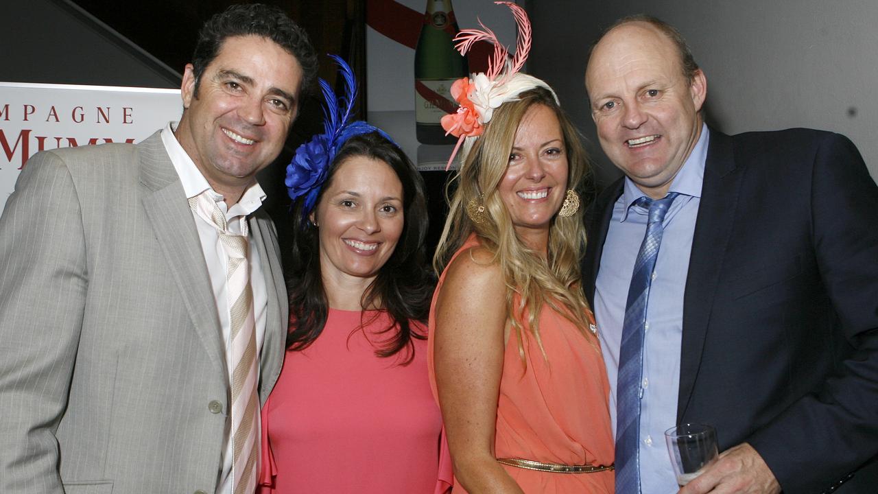 Garry Lyon and his ex-wife Melissa with Nicky and Billy Brownless at the Melbourne Cup one year.