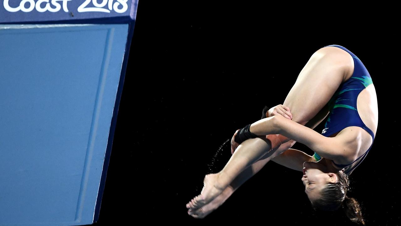 GOLD COAST, AUSTRALIA — APRIL 12: Melissa Wu of Australia competes in the Women's 10m Platform Diving Final on day eight of the Gold Coast 2018 Commonwealth Games at Optus Aquatic Centre on April 12, 2018 on the Gold Coast, Australia. (Photo by Quinn Rooney/Getty Images)