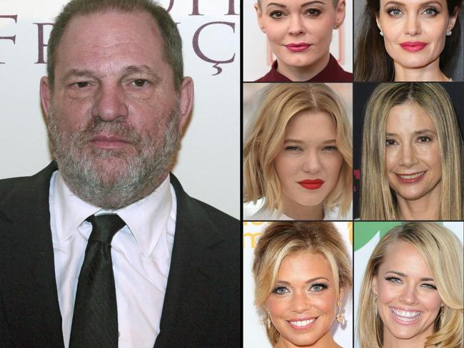 Harvey Weinstein, left, has been accused of sex crimes by a number of actresses.  Picture:  AFP