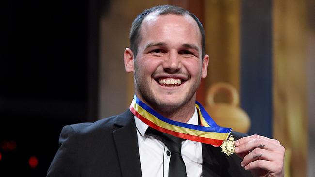 Kirkwood after winning the 2016 Magarey Medal. Picture: Sam Wundke