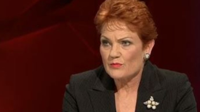 Pauline Hanson on Q&amp;A. Picture: ABC