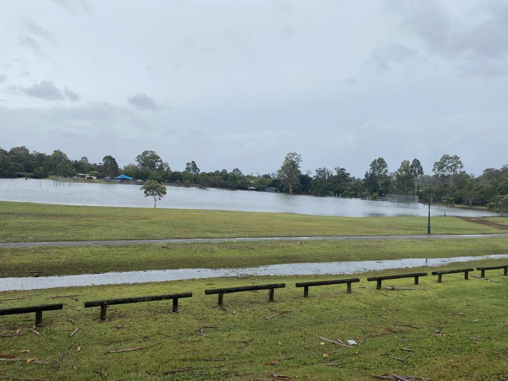 Flooding at Mudgeeraba in Queensland. Picture: Lea Emery