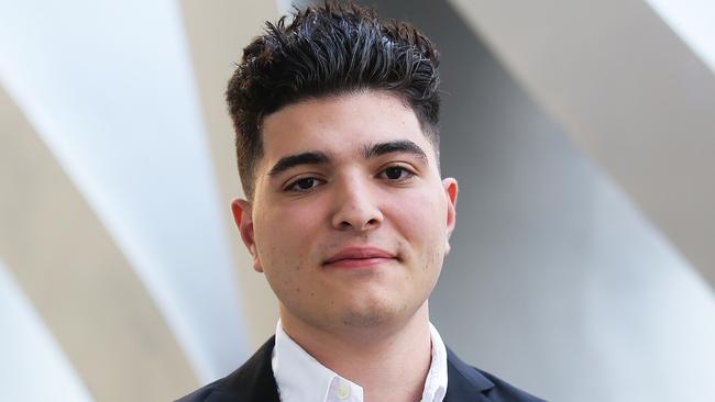 Univer­sity of Queensland student activist Drew Pavlou. Picture: AAP