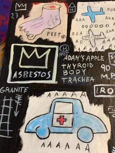 A Geelong man claims he could be in possession of a rare art piece by famed American artist Jean-Michel Basquiat. Photo: Supplied.