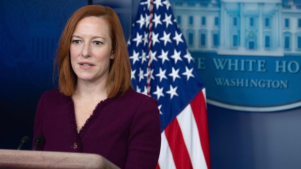 White House Press Secretary Jen Psaki has defended US President Joe Biden’s executive order calling on schools to permit students to play sports under their chosen gender identity. Picture: Saul Loeb/AFP