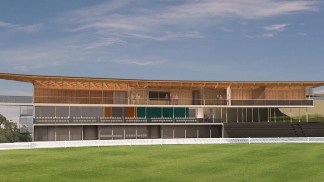 An artist’s impression of upgraded facilities at Queenborough Oval, from the 2017 master plan. Picture: SUPPLIED