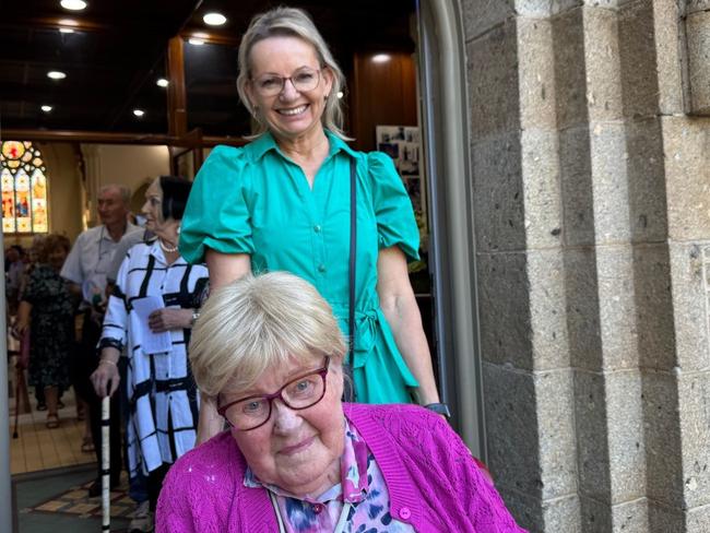 Sussan Ley with her mum Angela at church. Picture: Supplied